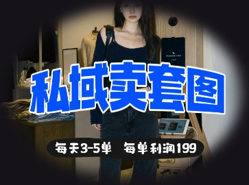 私域卖套图每天3-5单，每单利润99-小白网创