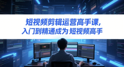 短视频剪辑运营高手课，入门到精通成为短视频高手-小白网创