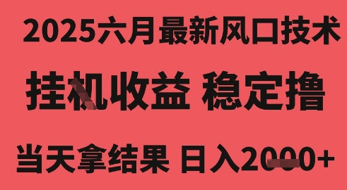 2025六月最新风口技术，无人挂G撸礼物，长期稳定 一个小时收益2k+，小白当天拿结果【揭秘】-小白网创