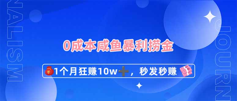 （14257期）0成本闲鱼暴利捞金，1个月狂赚10W+，秒发秒赚新玩法-小白网创