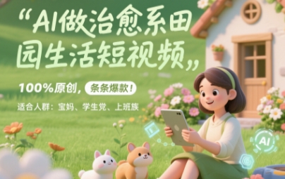AI做治愈系田园生活短视频，100%原创，条条爆款，无脑矩阵， 适合小白-小白网创