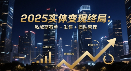 2025实体变现终局：私域高客单+发售+团队管理-小白网创