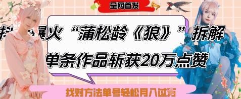 爆火“蒲松龄《狼》”实战拆解，仅6条作品涨粉24W，单条作品收获20W点赞，找对方法轻松起号月入过W-小白网创