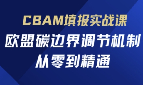 CBAM填报实战课，欧盟碳边界调节机制，从零到精通-小白网创