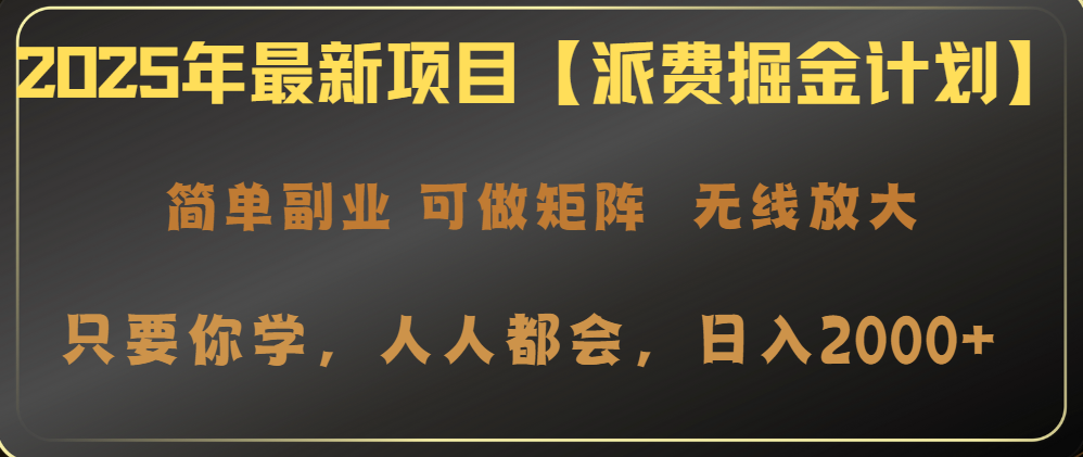 （14518期）2025年最新项目【派费掘金计划】操作简单，日入2000+-小白网创