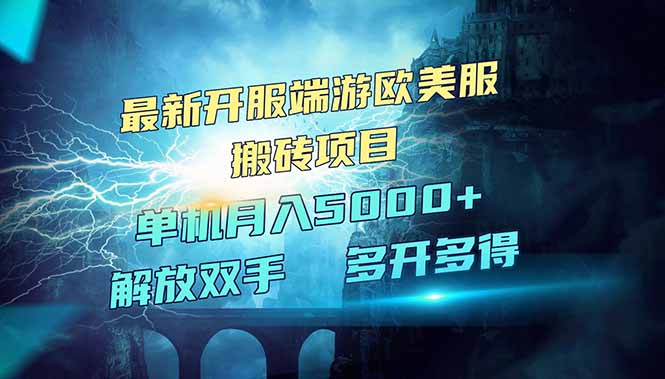 （14516期）全网热门游戏欧美服端游搬砖，最新开服，项目红利期，单机月入5000+-小白网创