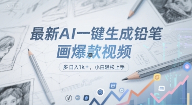 最新AI一键生成铅笔画爆款视频，多平台分发，日 入1k+，小白轻松上手【揭秘】-小白网创