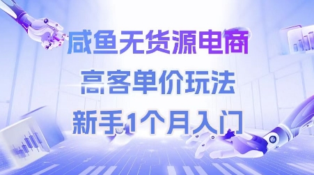 咸鱼无货源电商，高客单价玩法，新手1个月入门-小白网创
