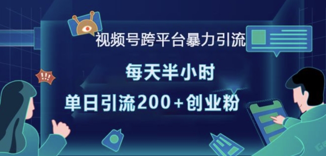 视频号跨平台暴力引流，每天半小时，单日引流200+精准创业粉-小白网创