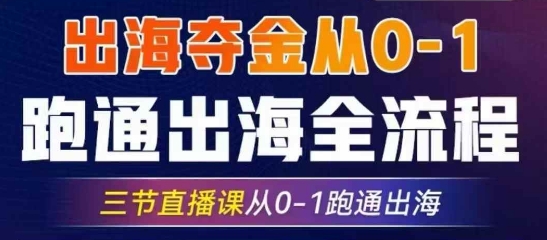 2025出海夺金从0-1跑通出海全流程，三节直播课从0-1跑通出海，教你用AI跑通全流程-小白网创