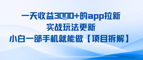 一天收益1k+的app拉新，实战玩法更新，小白一部手机就能做【项目拆解】-小白网创