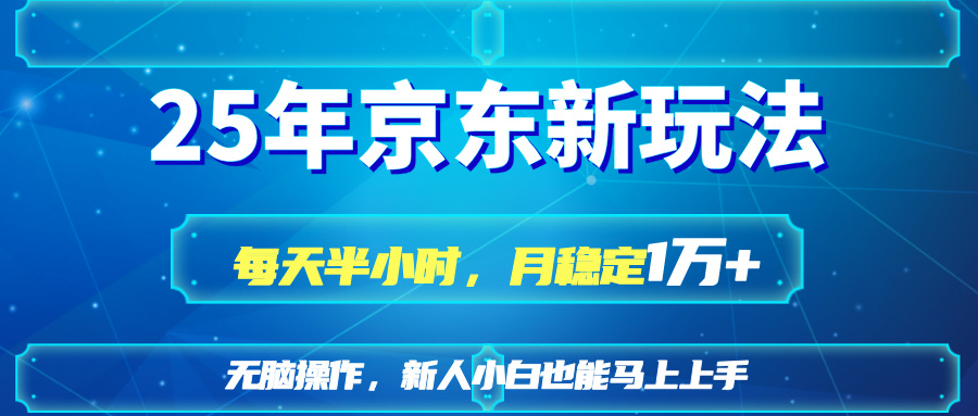 （14309期）25京东新玩法，每天半小时，月稳定1W+-小白网创