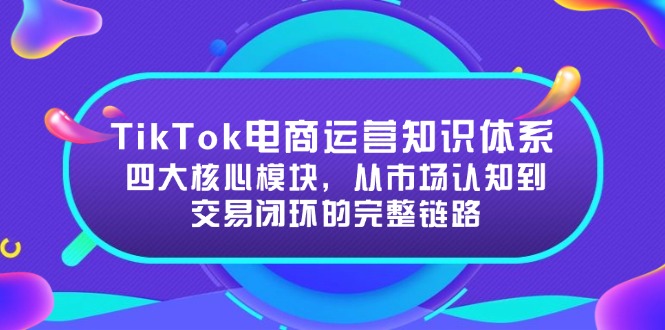 （15065期）TikTok电商运营知识体系：四大核心模块，从市场认知到交易闭环的完整链路-小白网创