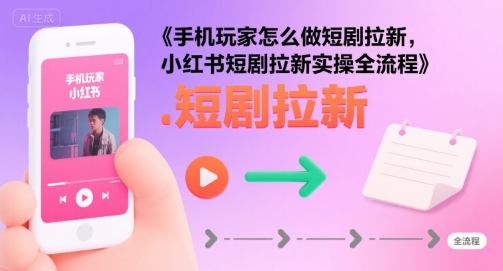 手机玩家怎么做短剧拉新，小红书短剧拉新实操全流程-小白网创