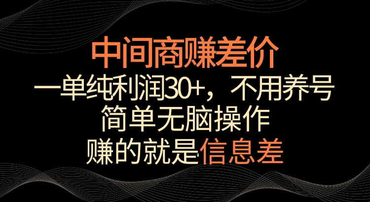 利用信息查赚差价，每单都有高利润，简单无脑操作，轻松日入多张-小白网创