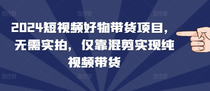 2024短视频好物带货项目，无需实拍，仅靠混剪实现纯视频带货-小白网创