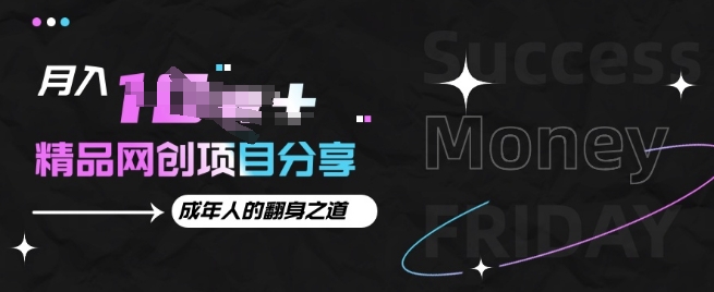 月入十个的网创项目分享，成年人的最快翻身之道-小白网创