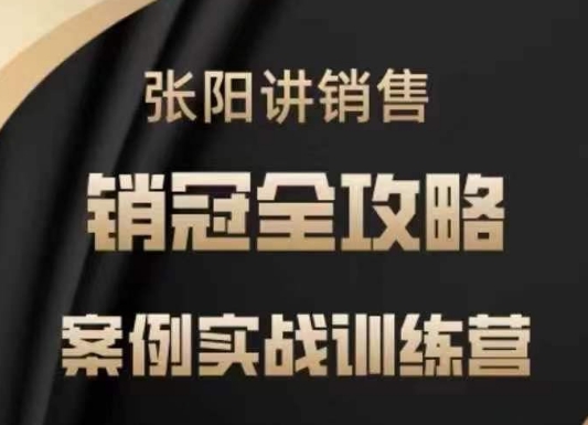 张阳讲销售实战训练营，​案例实战训练，销冠全攻略-小白网创