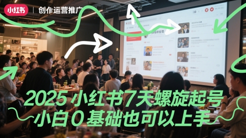 2025小红书7天螺旋起号，小白0基础也可以上手-小白网创