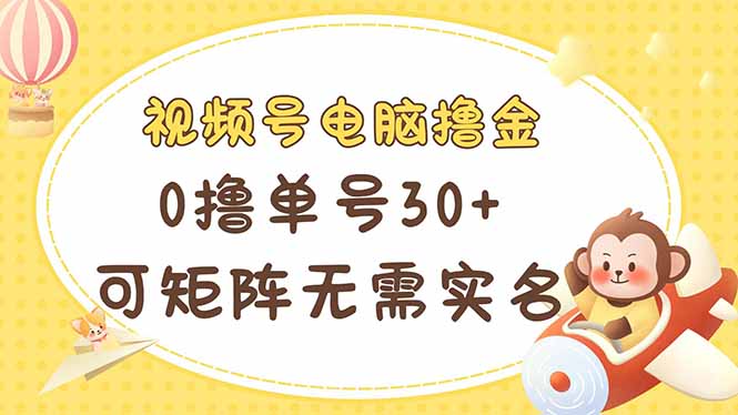 （14220期）视频号电脑撸金 0撸单号30+ 可矩阵 无需实名多号多得-小白网创