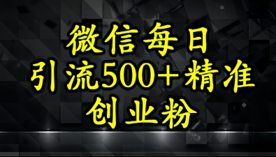 怎么打创业粉？微信小绿书日引流500+精准创业粉实战手册-小白网创