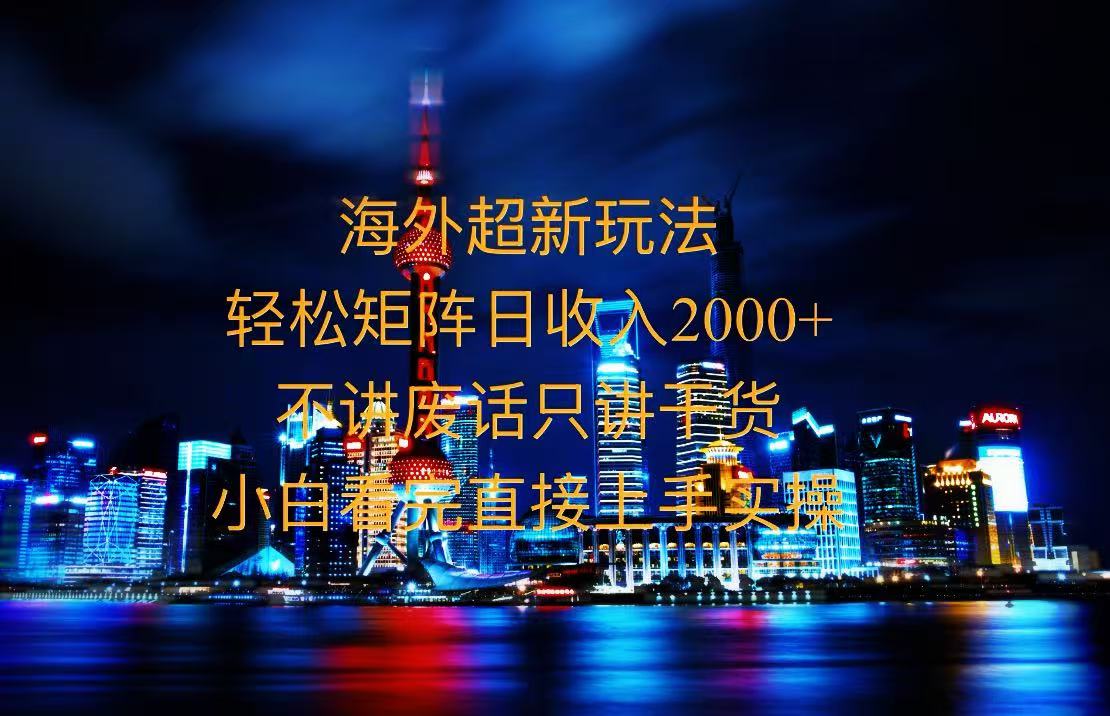 （13583期）2025全新海外暴力玩法，操作简单，小白轻松上手-小白网创