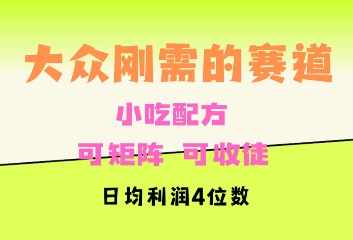 大众刚需赛道，赚确定性的钱，可矩阵，可收徒，日均利润4位数-小白网创