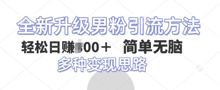 全新升级男粉引流方法，不需要真人出境，不需要你有才艺，二创风格 简单暴力-小白网创