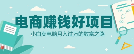 电商挣钱好项目，小白卖电脑月入过W的致富之路-小白网创
