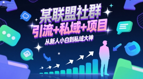 某联盟社群，引流+私域+项目，从新人小白到私域大神-小白网创