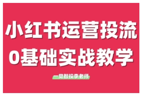 小红书运营投流，小红书广告投放从0到1的实战课，学完即可开始投放-小白网创