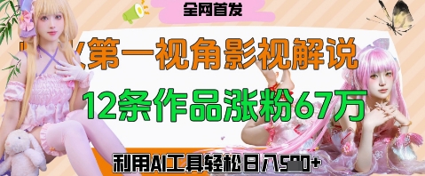爆火第一人称视角影视解说，12条作品涨粉67W，巧用AI工具，轻松日入几张-小白网创