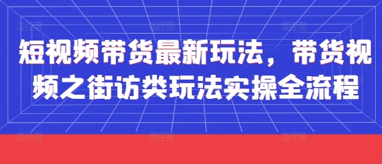 短视频带货最新玩法，带货视频之街访类玩法实操全流程-小白网创