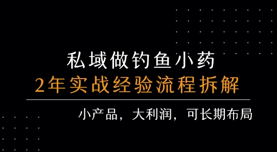 私域做钓鱼小药 每单利润3张+ 详细流程拆解-小白网创