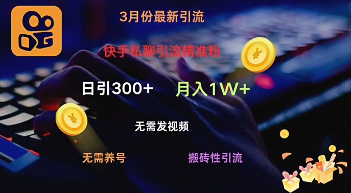 快手私聊引流精准粉，当天见效无需发视频搬砖引流法日引300+-小白网创