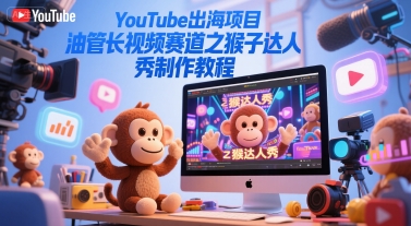 YouTube出海项目，油管长视频赛道之猴子达人秀制作教程-小白网创