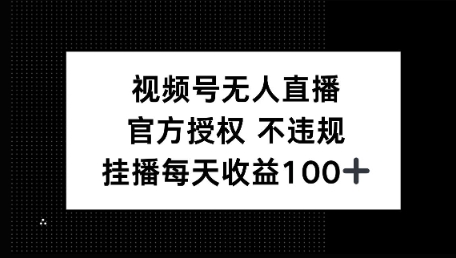 视频号无人直播，官方授权 不封号，小游戏挂播每天收益100+-小白网创