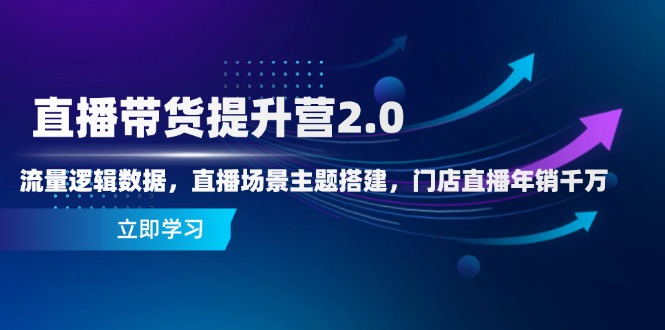 （14694期）直播带货提升营2.0：流量逻辑数据，直播场景主题搭建，门店直播年销千万-小白网创