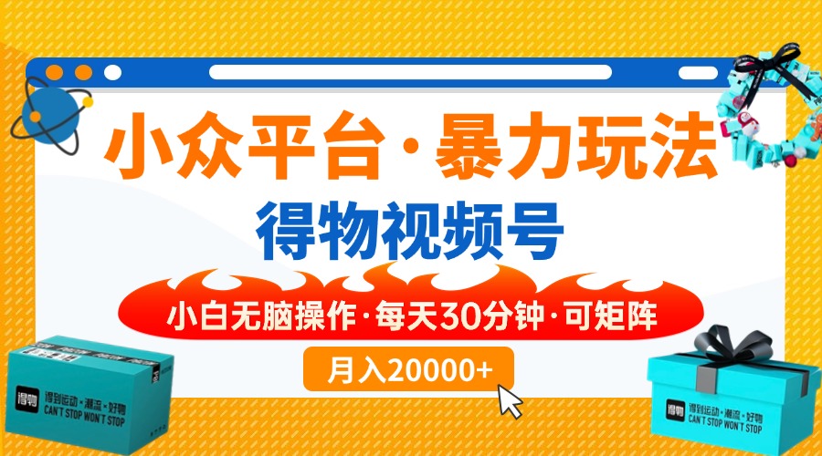 （14194期）小众平台暴力玩法，一键搬运爆款视频，可矩阵小白无脑操作，每天30分钟…-小白网创