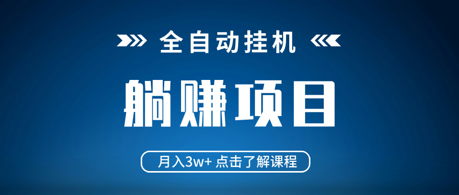 （14551期）全自动挂机项目 月入3w+ 真正躺平项目 不吃电脑配置 当天见收益-小白网创