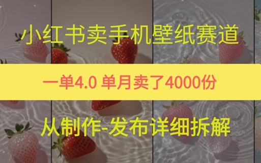 小红薯手机壁纸变现，4块钱一张的图，单月卖了5000份-小白网创