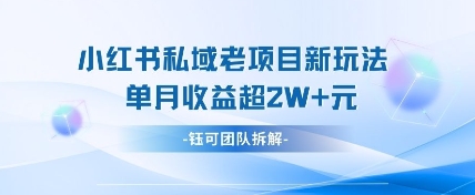 小红书私域项目新玩法，单月变现过W+-小白网创