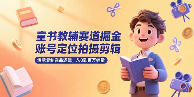 （15326期）童书教辅赛道掘金，账号定位拍摄剪辑，爆款复制选品逻辑，从0到百万销量-小白网创