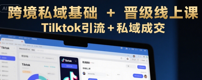 跨境私域基础+晋级线上课，Tilktok引流+私域成交-小白网创