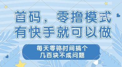 首码零撸项目，有快手就可以做，每天业务时间搞个几张不是问题【揭秘】-小白网创