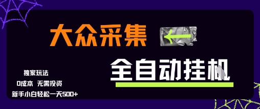 大众采集全自动玩法，新手小白轻松一天5张+，操作简单零成本【揭秘】-小白网创