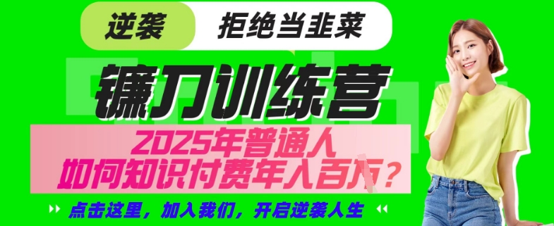 【网创项目终点站-镰刀训练营超级IP合伙人】25年普通人如何通过“知识付费”年入百个-仅此一版【揭秘】-小白网创