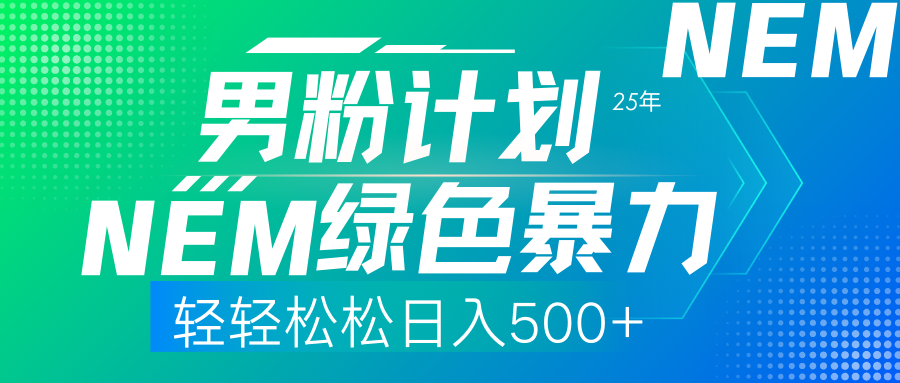 （14174期）25年新男粉计划绿色暴力项目轻轻松松日收500+-小白网创