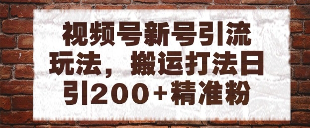 视频号新号引流玩法，搬运打法日引200+精准粉，可矩阵放大【揭秘】-小白网创
