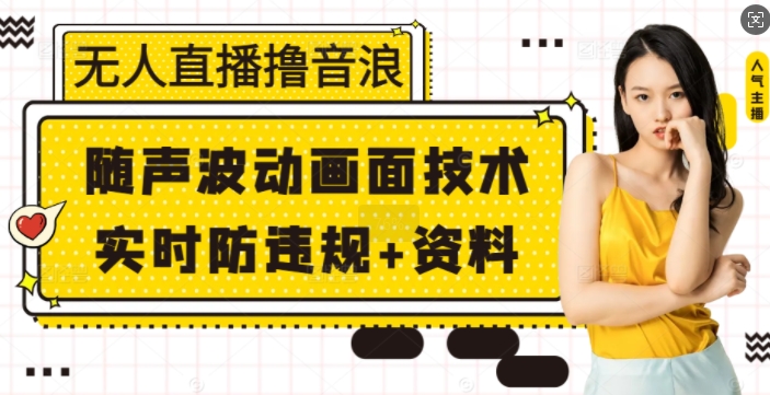无人直播撸音浪+随声波动画面技术+实时防违规+资料【揭秘】-小白网创